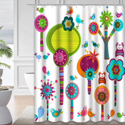 Rideau de douche vert imperméable, rideaux de douche pour la salle de bain avec 12 crochets
