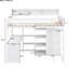 Lit mezzanine simple avec cadre en bois et rangement, lit blanc, rangement pour vêtements-713087577