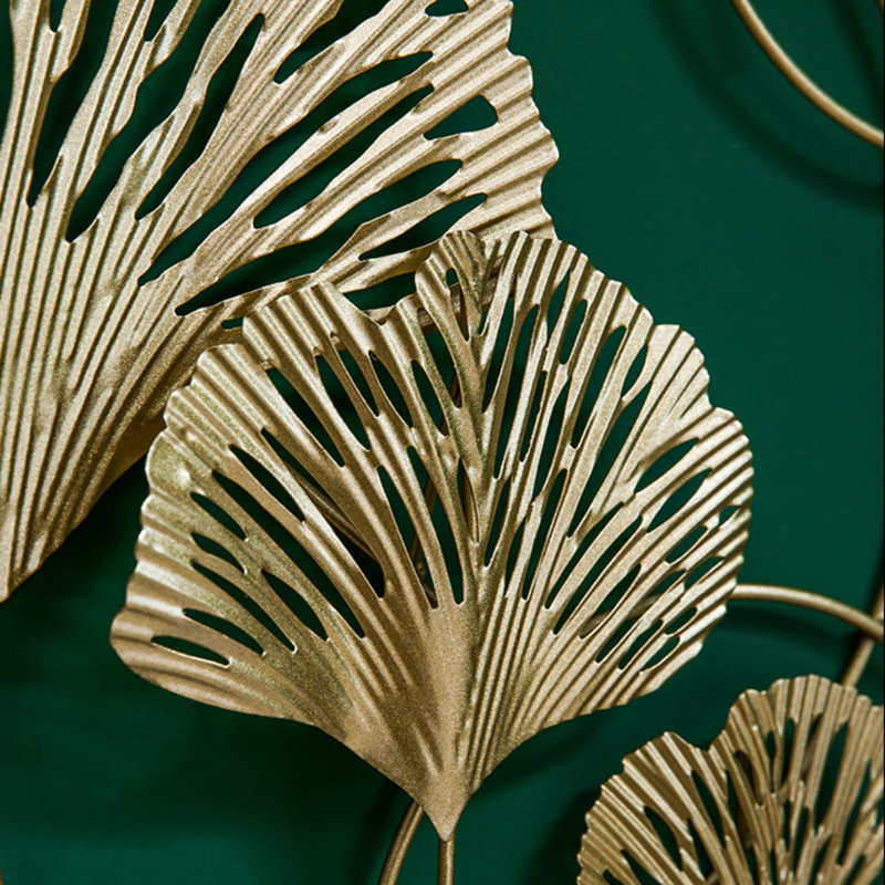 Décoration murale ginkgo doré