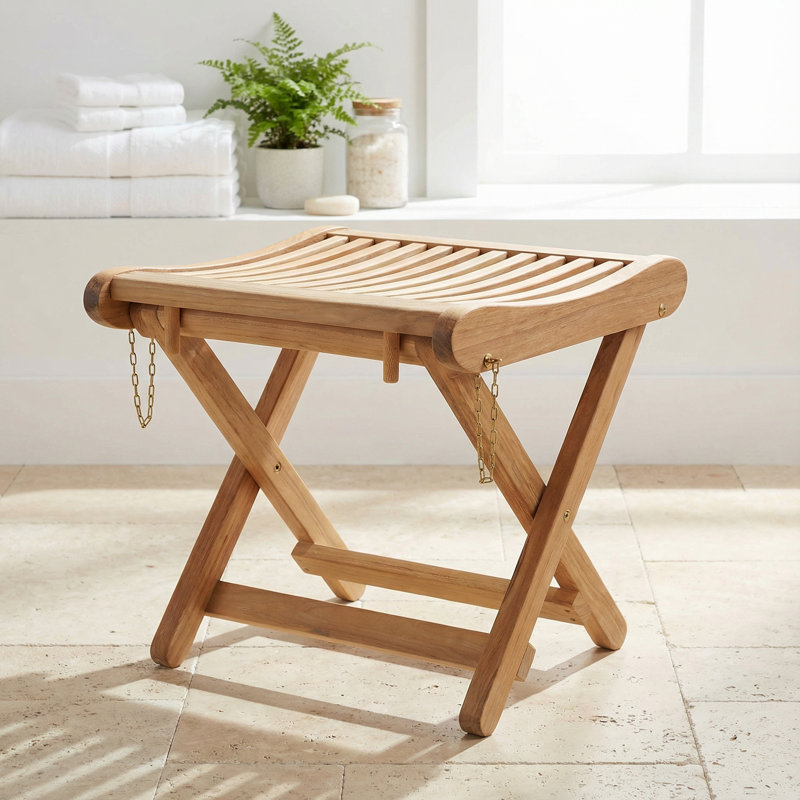 Norene Solid Wood Accent Stool