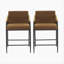 Tabouret de comptoir avec cadre en fer - ensemble de 2 - noir et brun rougeâtre-1519517001