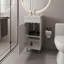 Ensemble de meuble-lavabo de salle de bain, 1 porte, 2 tablettes de rangement, blanc-457975450
