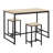 3-piece Dining Set With 2 Chairs Kitchen Table Balcony Table Industrial Look Bar Table Set Bar Table With 2 Bar Stools Kitchen Counter With Bar Chairs