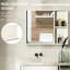 Armoire de salle de bain murale avec miroir et 2 tablettes de rangement - Espace pour la toilette, lavabo 31,5 "x 25,5" blanc