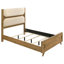 Ensemble de chambre à coucher Vangundy 5 pièces, entièrement recouvert de tissu crème, style milieu du siècle, chêne clair-1148840886-1148840887