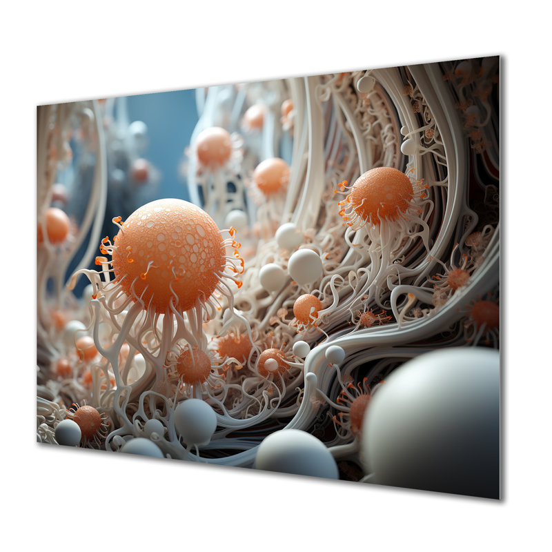 Microcosmos Geography - Abstract Landscape, art mural, Métal métal, H 12 po x l 20 po