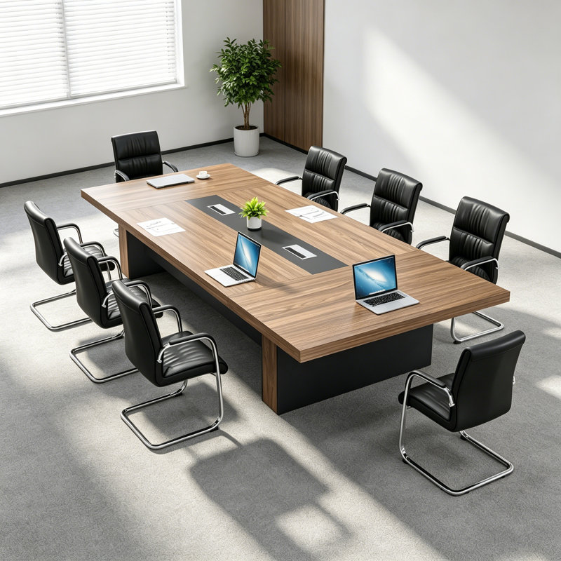 Table de conférence Searfoss, Brown, 29.53" H x94.5" L x 47.24" D