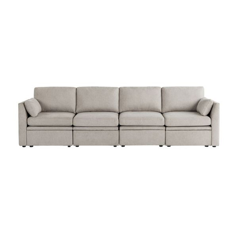 Canapé modulaire en tissu, 4, Polyester beige