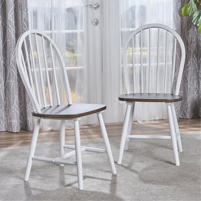 Fauteuil à dossier H 36 po, Blanc / Brun