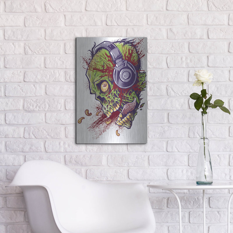 «Zombie With Headophone» par Flyland «Zombie With Headophone» par Flyland Designs, H 24 po x l 16 po