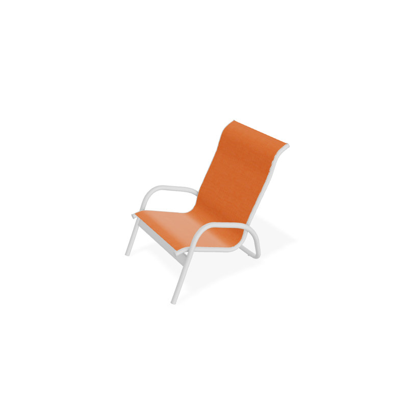 Beach Chair, Textured White, Canvas Tangerine Sunbrella® Canvas