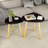 Modern Semi-Nesting Tables Triangle Side Table with Wooden Legs, Set of 2-2095338452