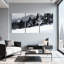 Ensemble de 3 impressions sur toile, paysage d'hiver-1323597616