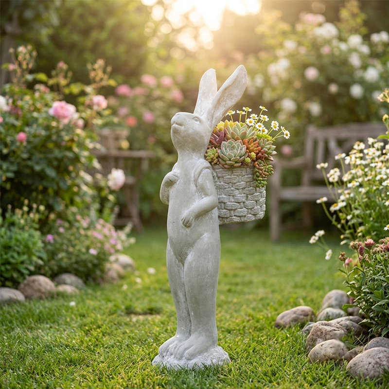 Statue de 19,5 pouces en ciment gris