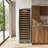 16 Cu.Ft. Single Zone 171 Bottle Capacity Built-In Wine Cooler In Black 17-Tier Wood Shelves