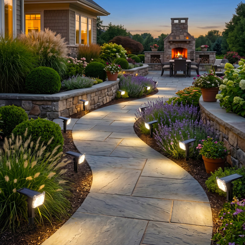 Solar Path Lights, Adjustable 2-in-1 Wall/Ground Light
