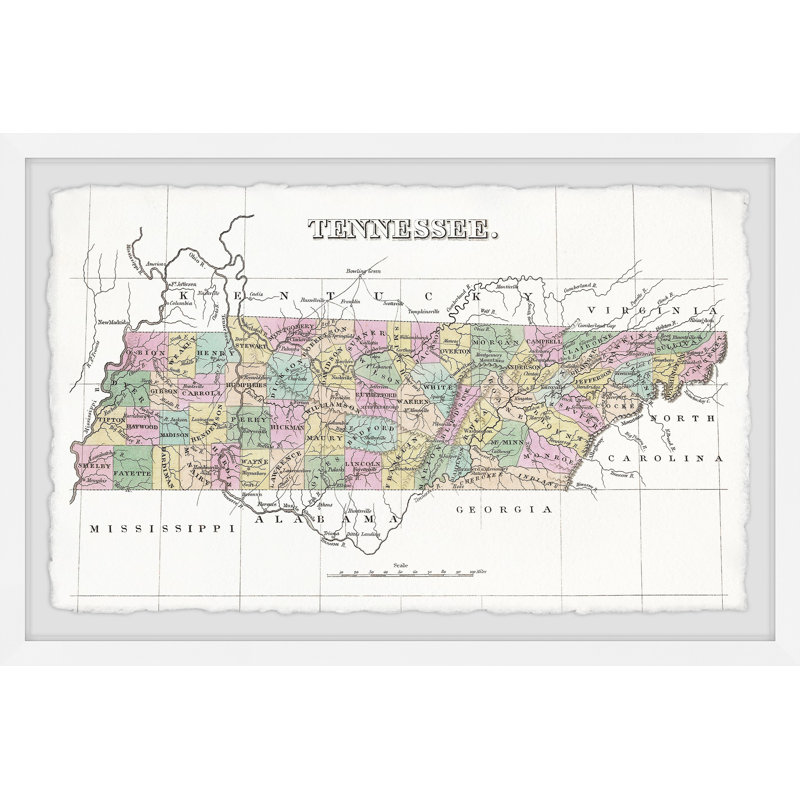 «Colored Tennessee» - Impression sur papier encadré, H 16 po x l 24 po x P 1,5 po