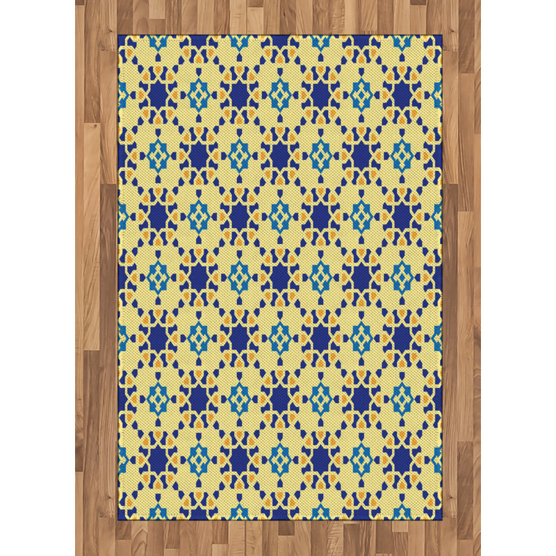 Tapis décoratif antique à haute densité en fibres longues, Rectangle— 4 pi x 5 pi 8 po