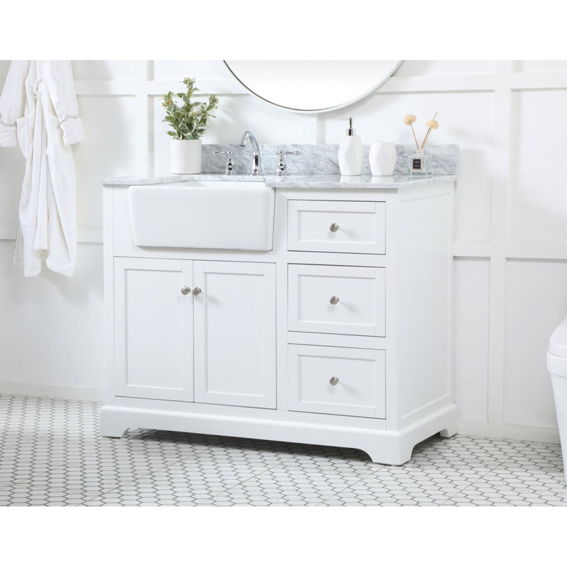 Ensemble de meuble-lavabo simple 42 po Pardue, Bois naturel