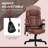  Vibrating Massage Executive Office Chair Deep Red Polyester With Heating For Home Office