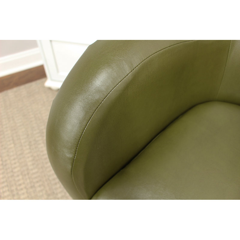 Fauteuil demi-tonneau l 30,5 po Tangier, Similicuir vert forêt