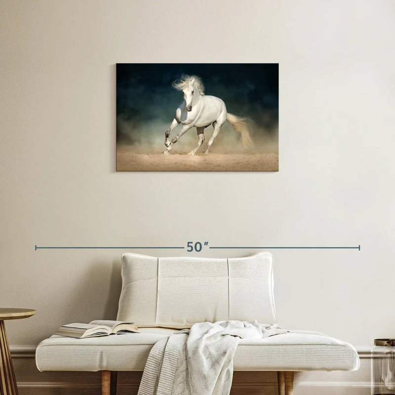 Brampt cheval dans la poussière, H 20 po x l 30 po
