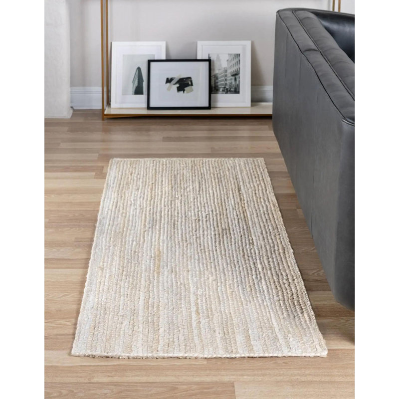 Tapis ivoire tressé Schellsburg, Tapis de couloir 1 pi 2 po x 10 pi