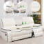 Ensemble de salon inclinable en similicuir 3 pièces avec console de rangement et porte-gobelets Aimeeleigh