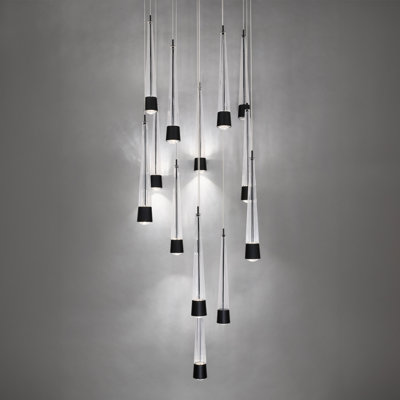 Luminaire suspendu grappe 13 lumières Quill Square