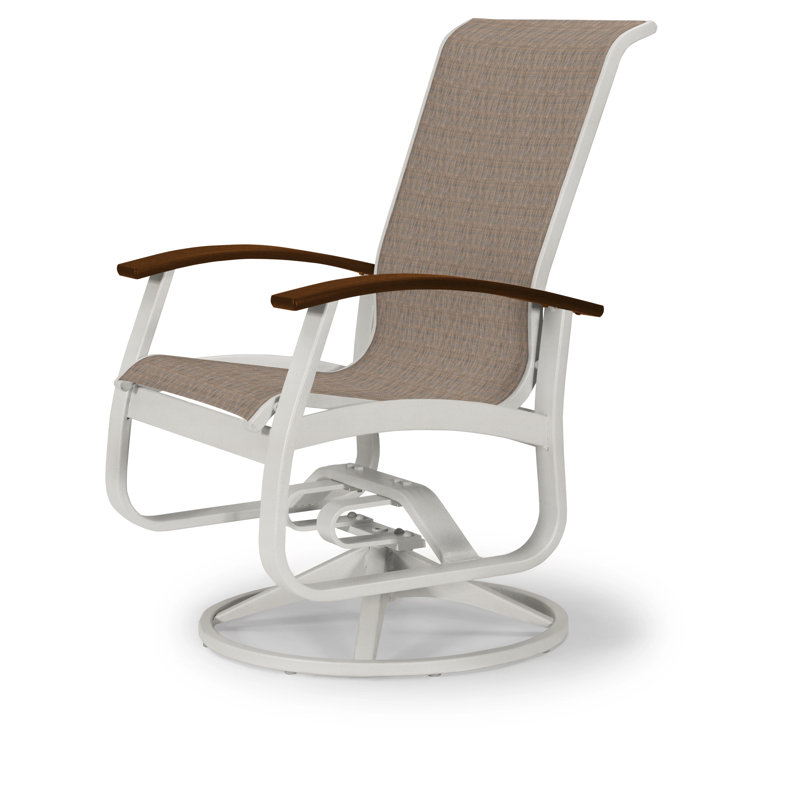 Chaise de patio pivotante Askar, Alliage Sunbrella®, Kona P10, Neige texturée