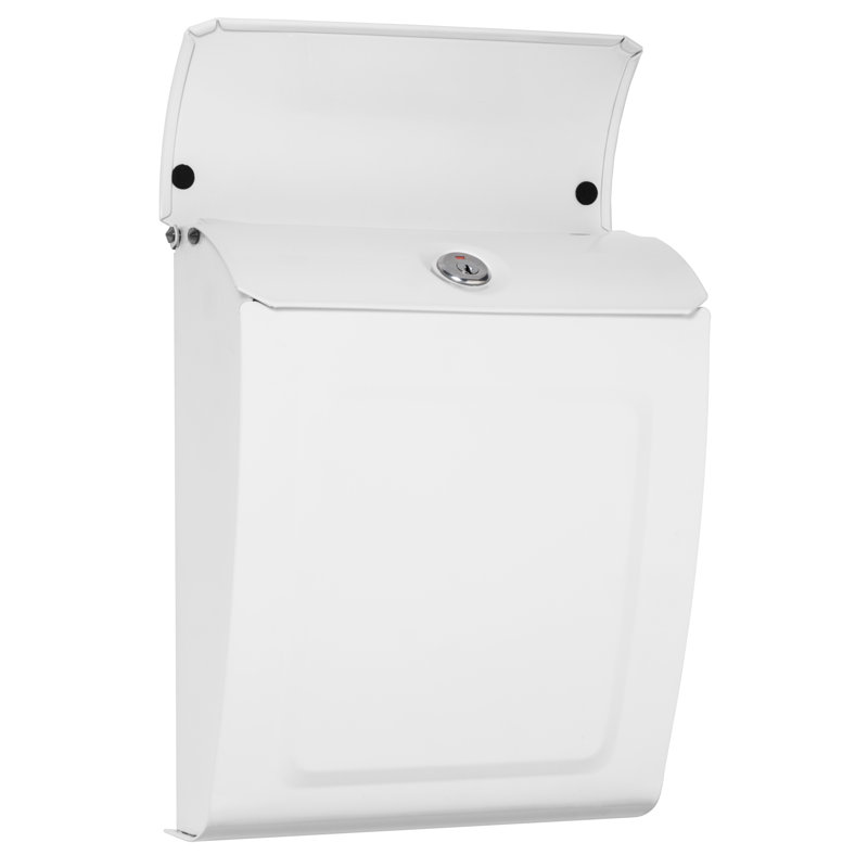 Aspen Locking Wall Mount Mailbox White, White