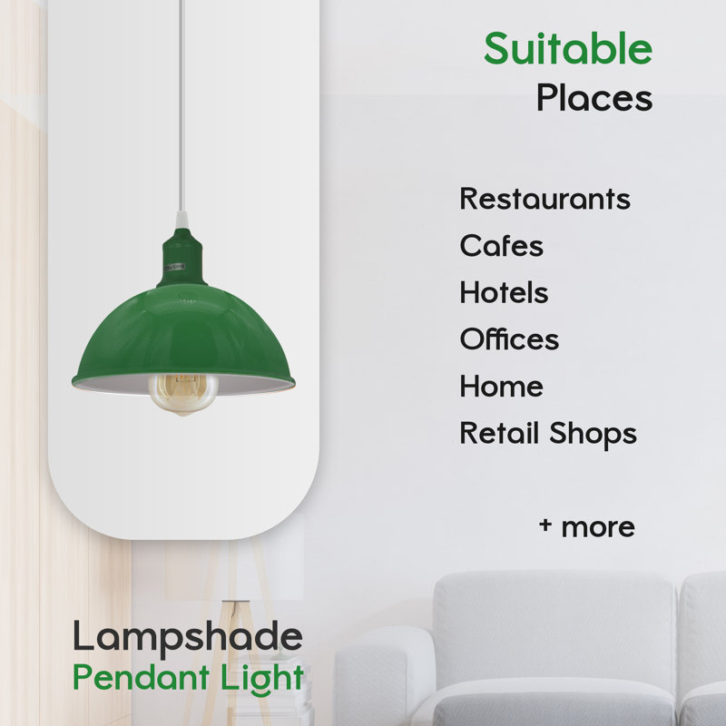 Gingras 2 - Light White Single Pendant, Green, No
