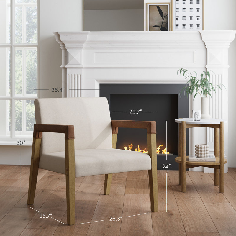 Fauteuil d'appoint rembourré Natural Lin