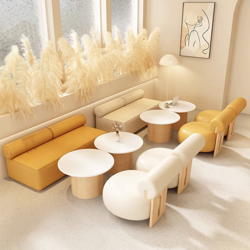 Banc rembourré en similicuir sahun, Orange