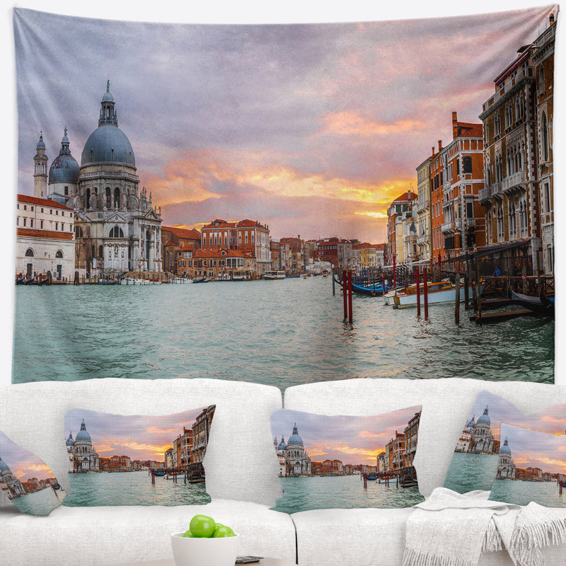 Tapisserie salute cityscape santa maria della, H 78 po x l 92 po