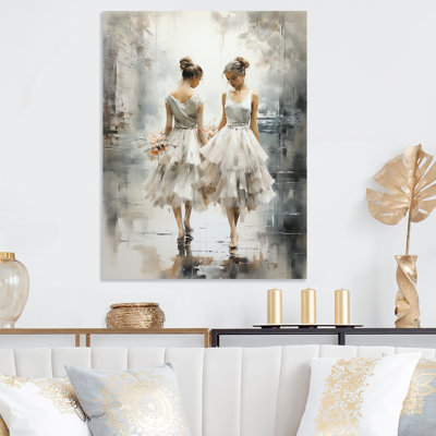 White And Grey Ballet Dreams I - Dance Metal Wall Art