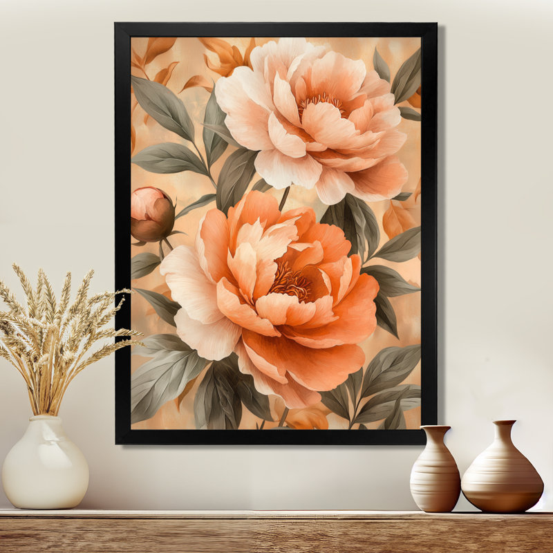 Irma - impressions sur toile florales, Noir, noir, noir, noir, H 20 po x l 12 po, Reproduction encadrée d'une seule photo