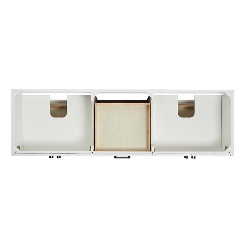 ARIEL Kelly 72 Double Sink Bathroom Vanity with Carrara Quartz Top, White