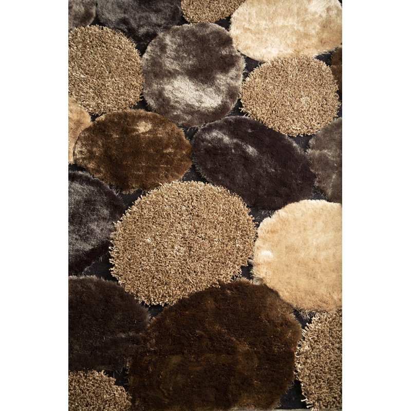 Tapis à poils longs gris / beige Ishrat, Rectangle 8 pi x 11 pi