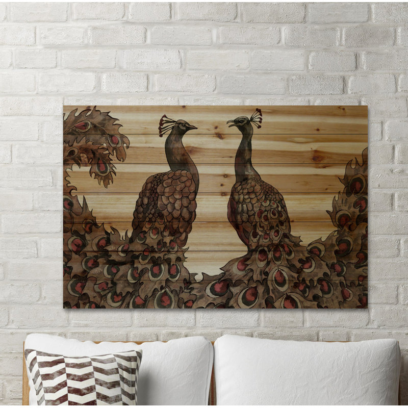 « peacock partner bold i », impression sur bois, H 8 po x l 12 po