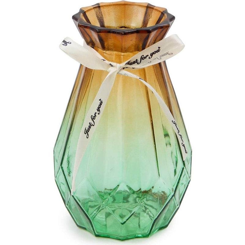 Glass Table Vase, Brown/Green