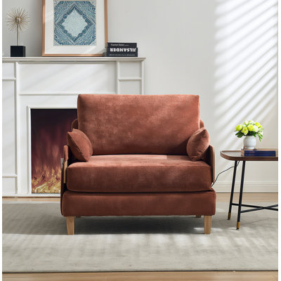 37.01" W Foldable Sofa Recliner, Convertible Sleeper, With Three Pillows, Mid-Century Modern Decor, For Living Room,Dorm,Guest Room,Home Office
