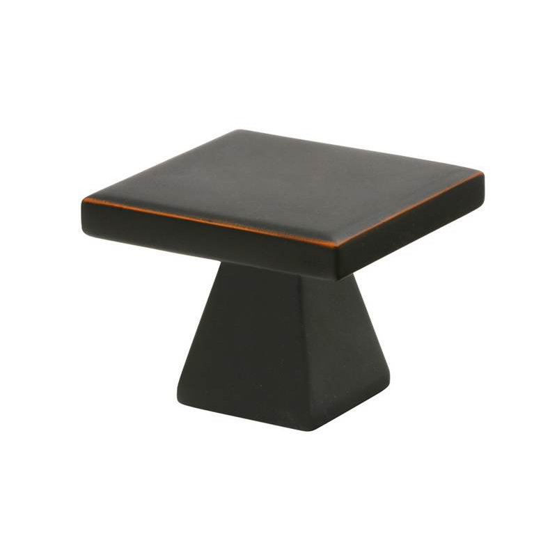 Oversized Square Knob, Oil Rubbed Bronze, 1.25" H x 1.25" W x 1.13" D