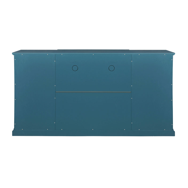 Meuble télé, buffet, armoire de rangement, bleu sarcelle