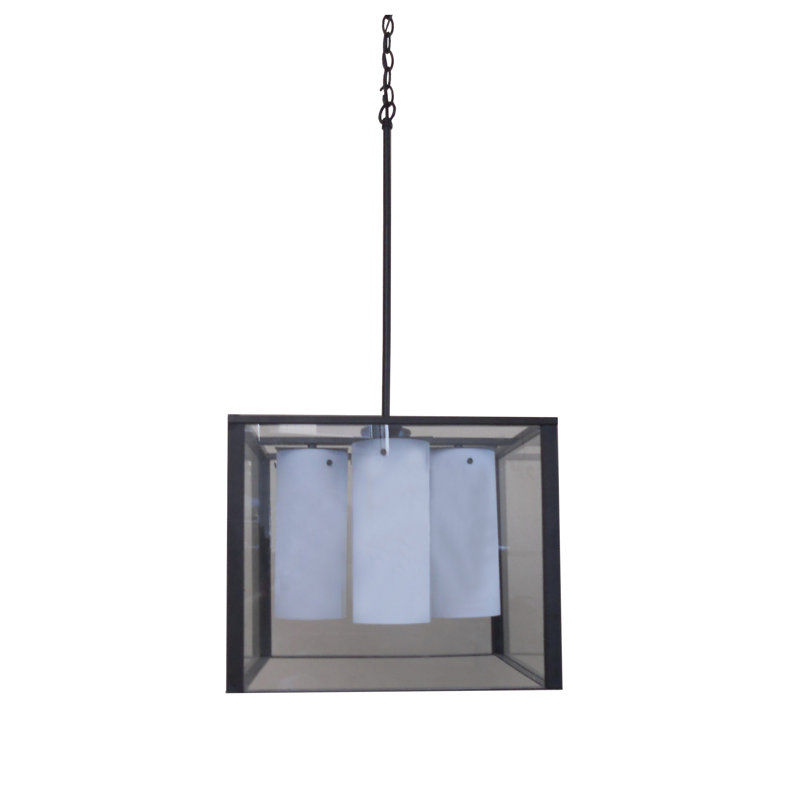 Lustre carré / rectangulaire à 4 lumières avec abat-jour Mandy