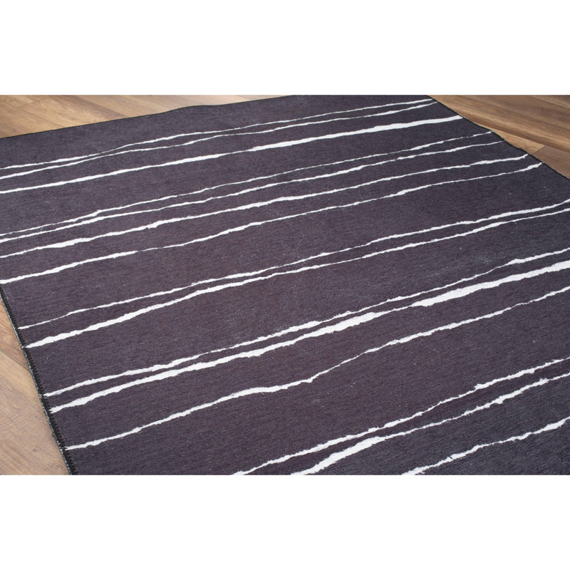 Tapis luxueux lavable à la machine, 4,9 x 7,5 pieds, 100% polyester, 1850 g / m², hauteur des poils: 0,2 pouce | Envers écologique en polyester recyclé | Parfait pour le salon et la chambre à coucher, conception douce et durable