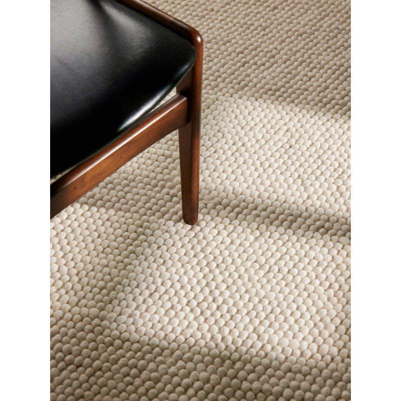 Devonah Wool Hand Woven Area Rug, Round 200 cm, White