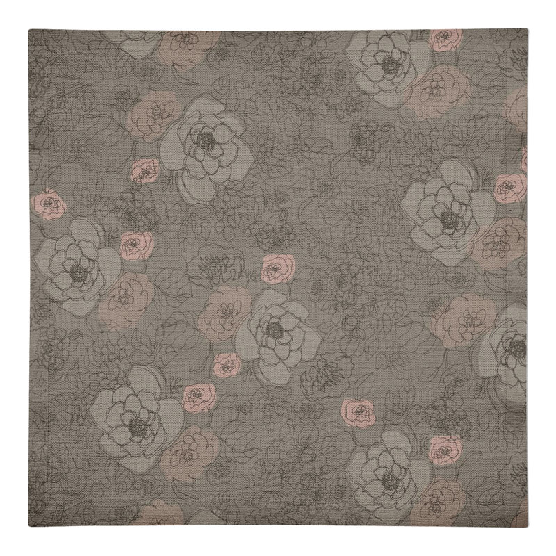 Floral 10" Rectangular Napkin, Brown