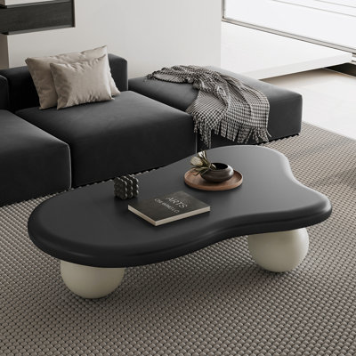 Table basse de 40 pouces en forme de nuage avec 3 pieds sphériques pour le salon