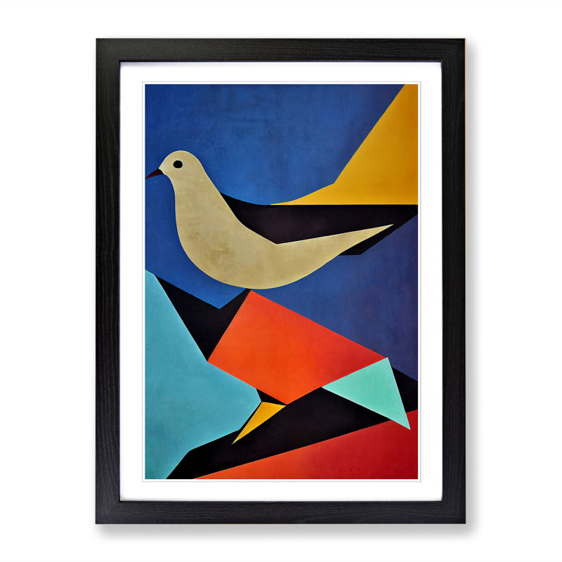 Anastajia Dove Bird Abstract Vol.2 - Picture Frame Print, 34cm H x 25cm W x 2cm D, Oak